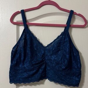 Torrid 3X Unlined Lace Bralette in Navy Blue